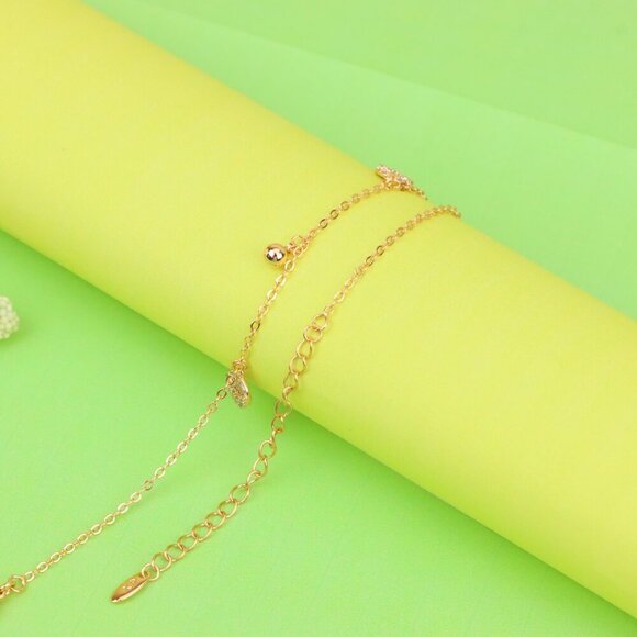 "Rose Gold Anklet with Sparkling Charm – XPAL1178 - Picture 8 of 12